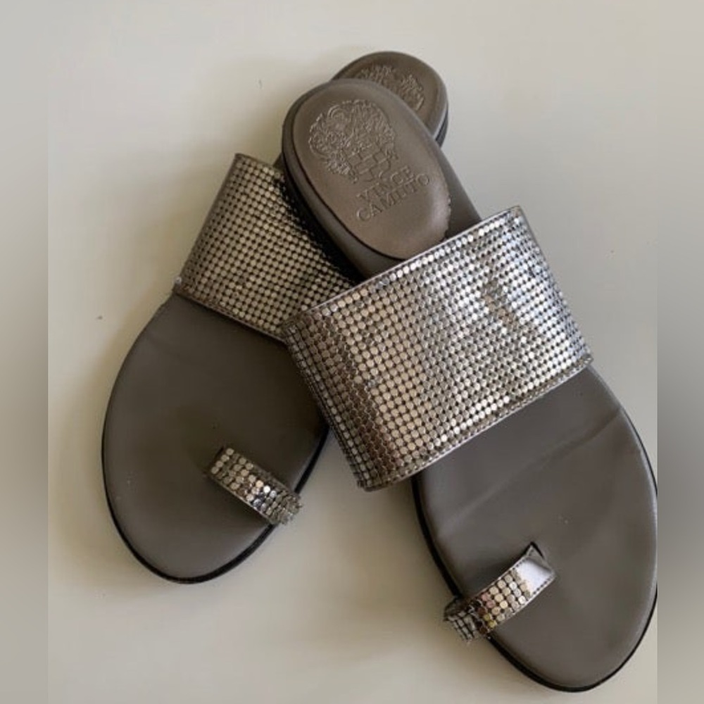 Vince Camuto Silver Mesh Sandals   sz. 7.5